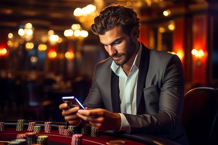 apk dan777 live casino table with cards and chips layout